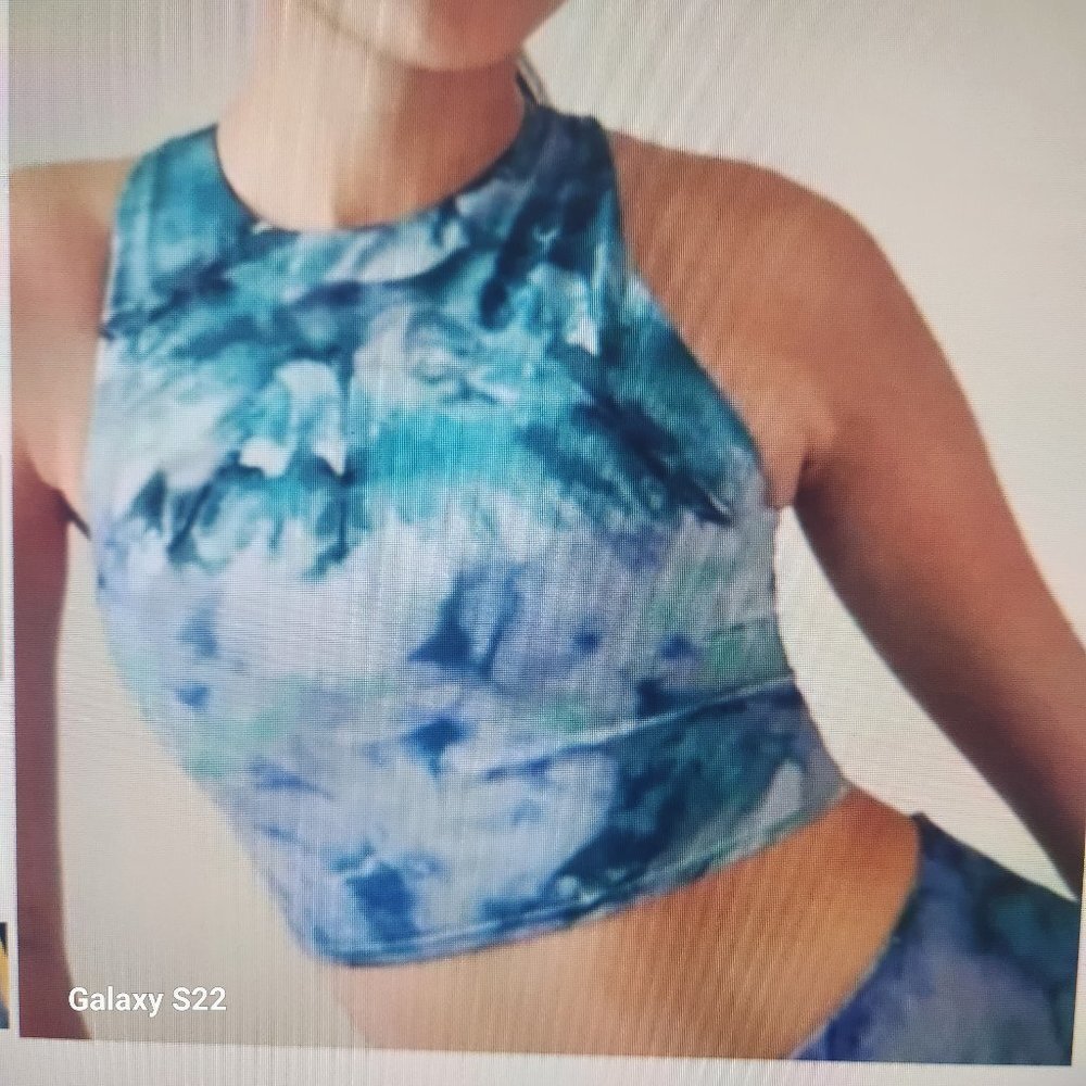 Athleta Blue Tie-Dye Sports Bra